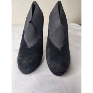 Stuart Weitzman suede Elastic Platform Heel Ankle‎ Boots Booties Size 7
